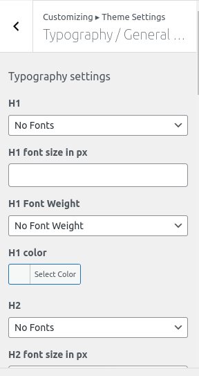 Font Setting for Font