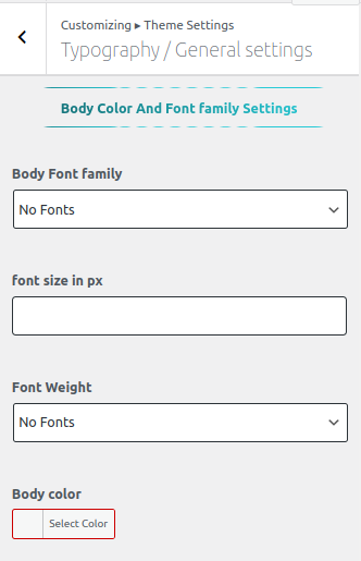 Font Setting for Font