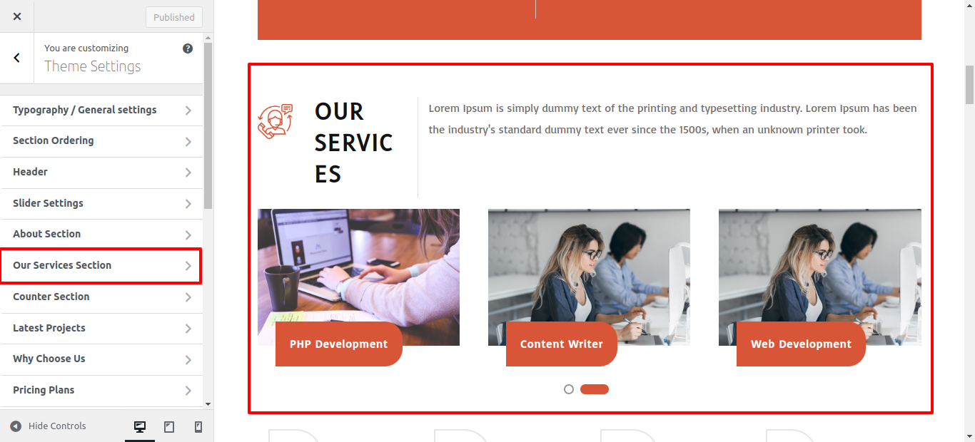 Our Services Section