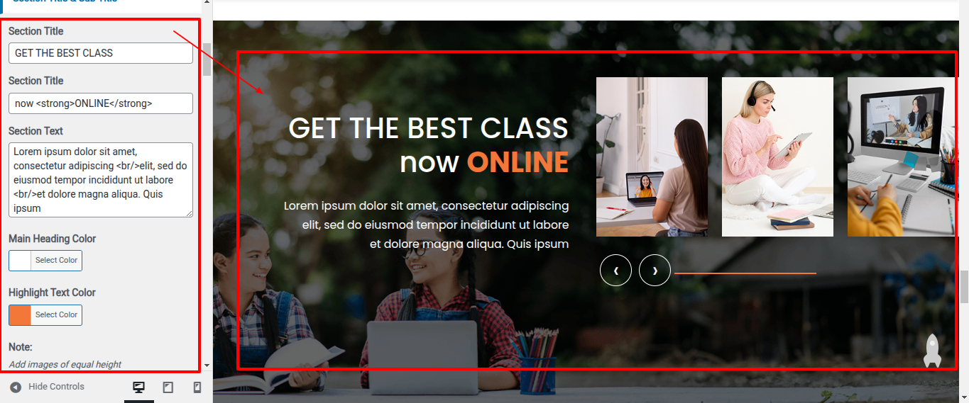 Gallery Customizer Settings
