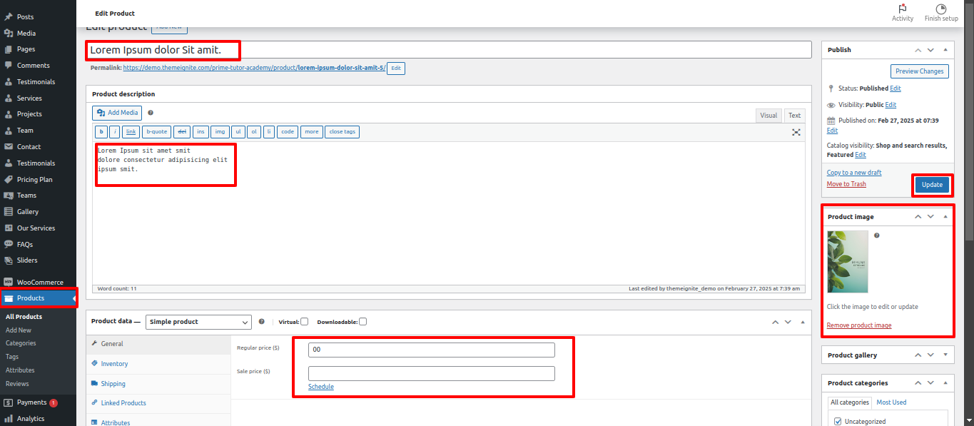 Popular Products Customizer Settings