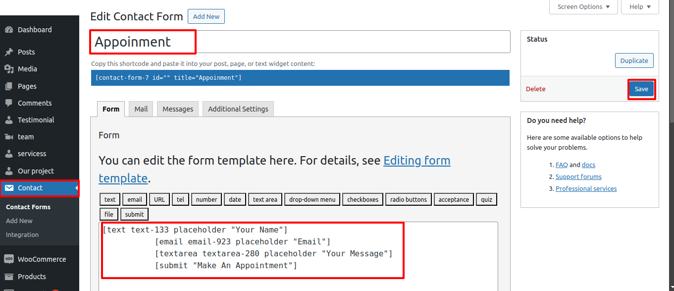 Newsletter Customizer Settings