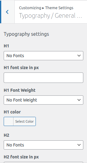 Font Setting for Font