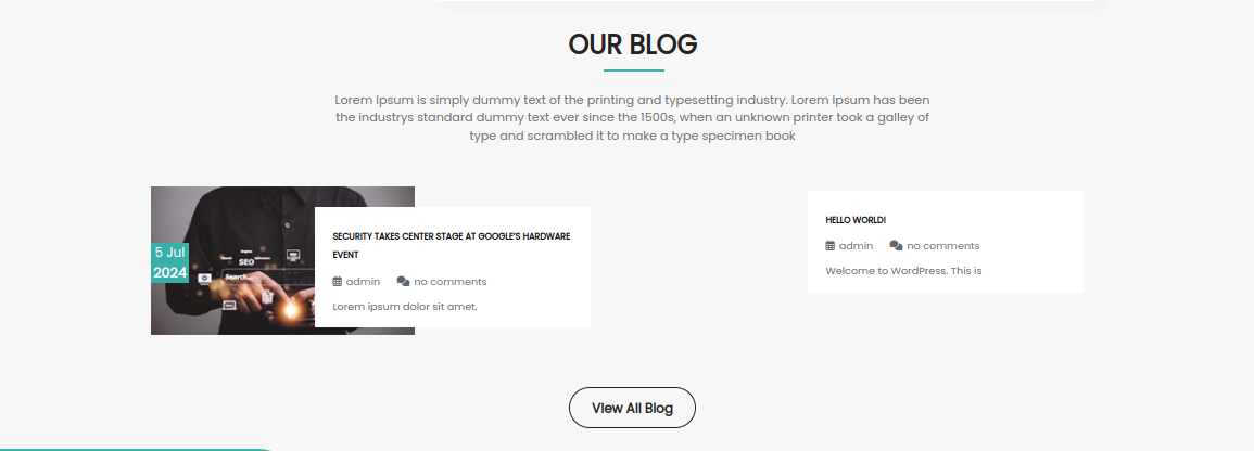 Our Blog Section