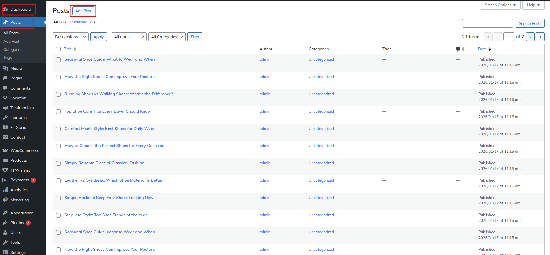 Blog Settings