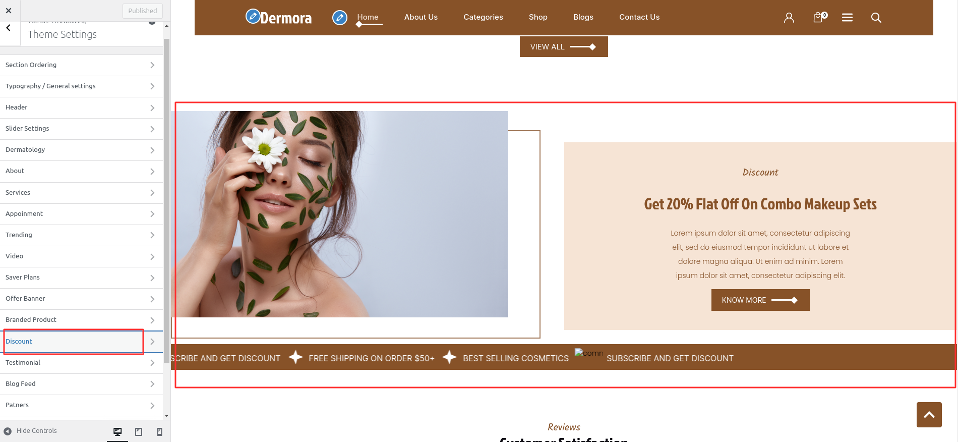 Discount Customizer Settings