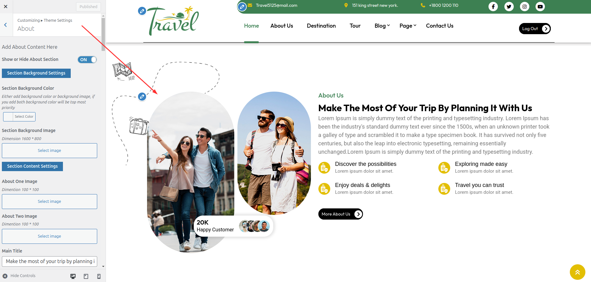 About Customizer Settings