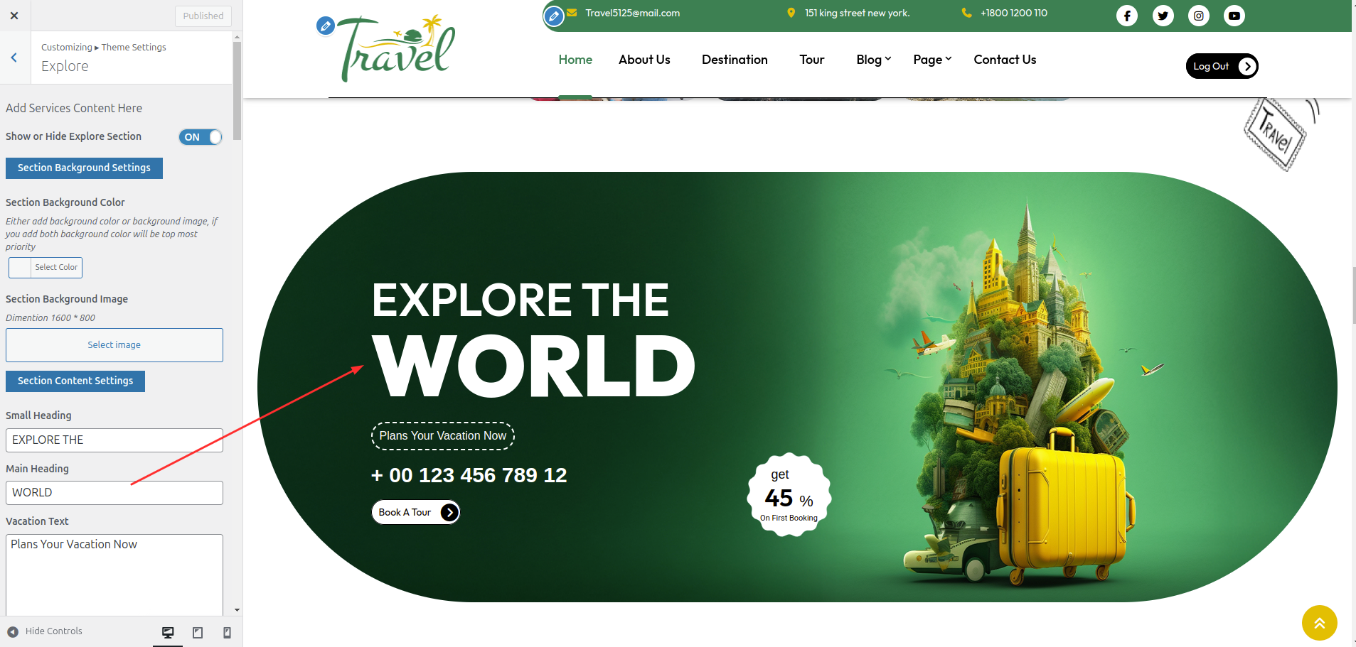 Explore Customizer Settings