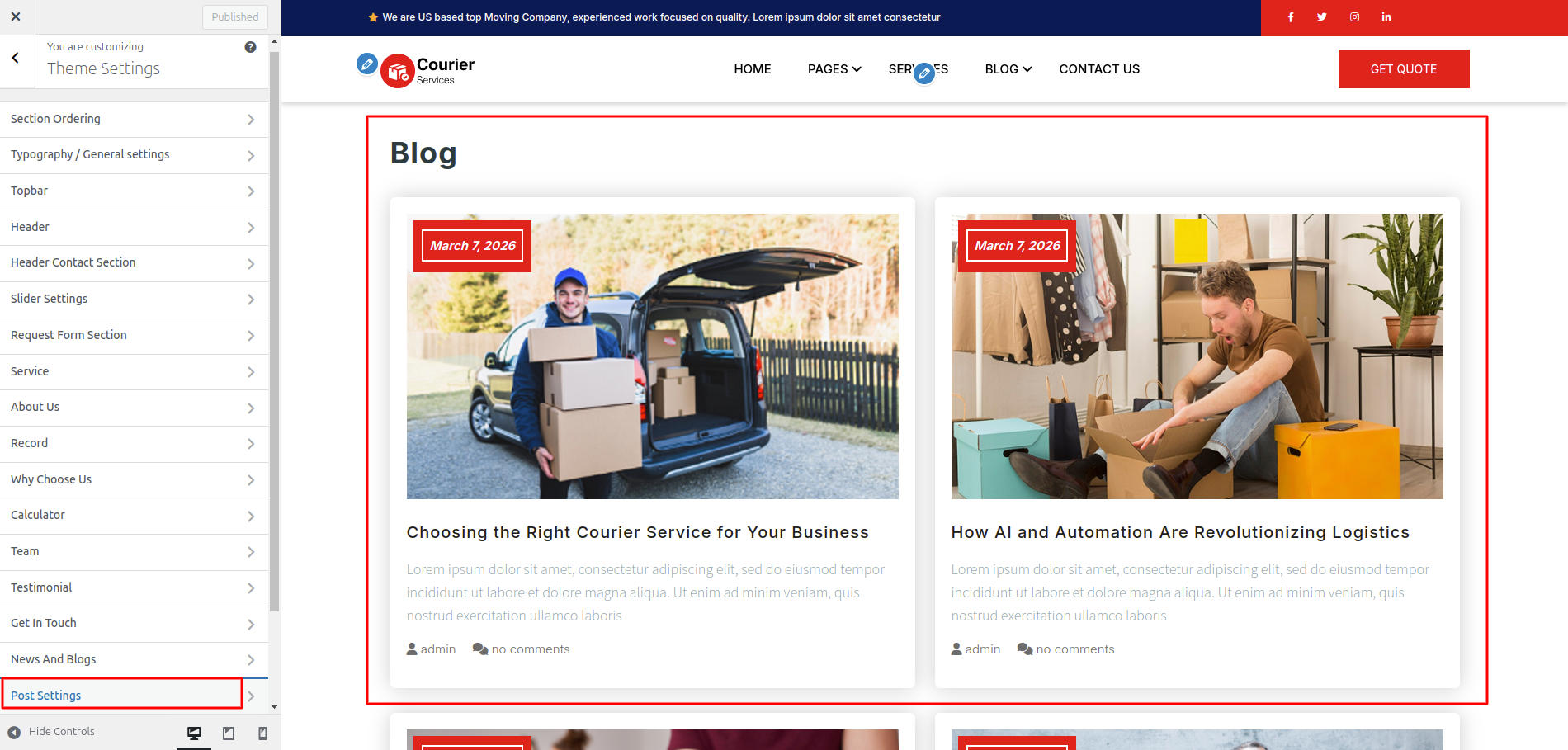 Post Page