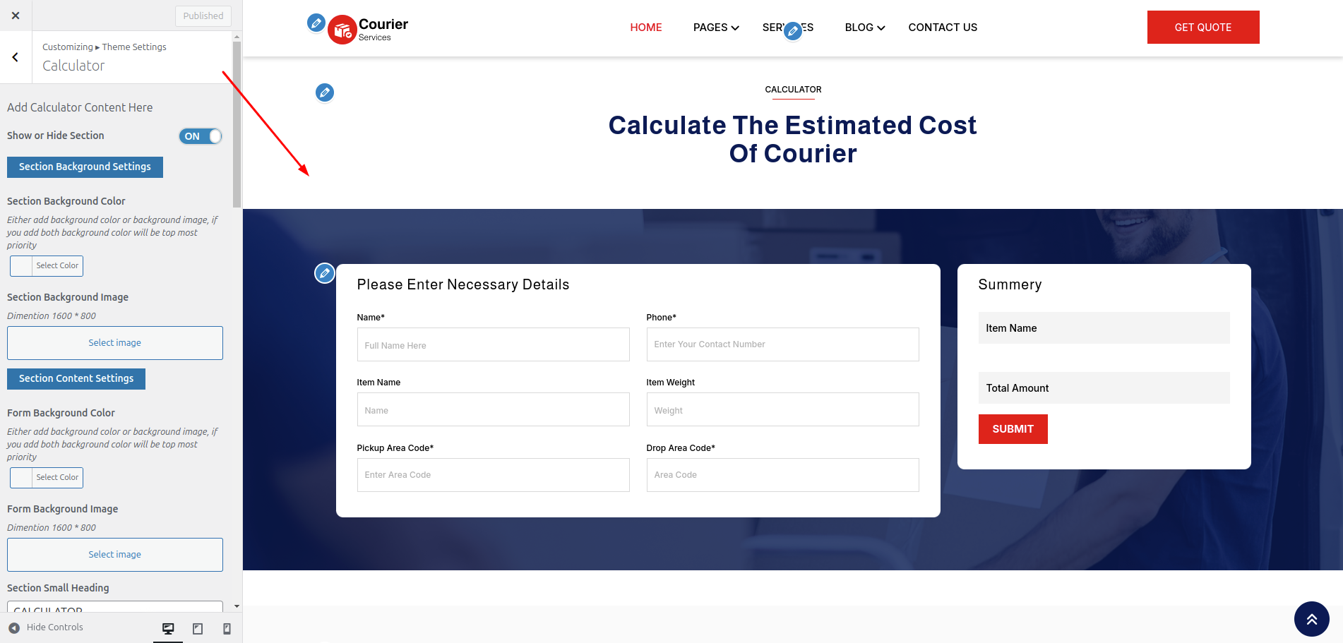 Calculator Customizer Settings