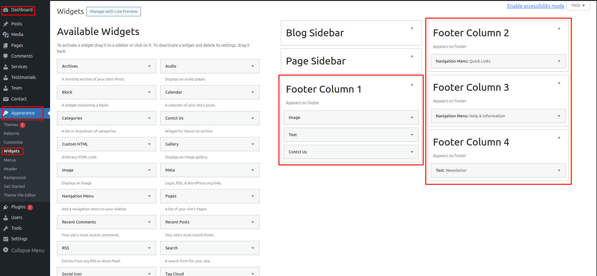 Footer Section