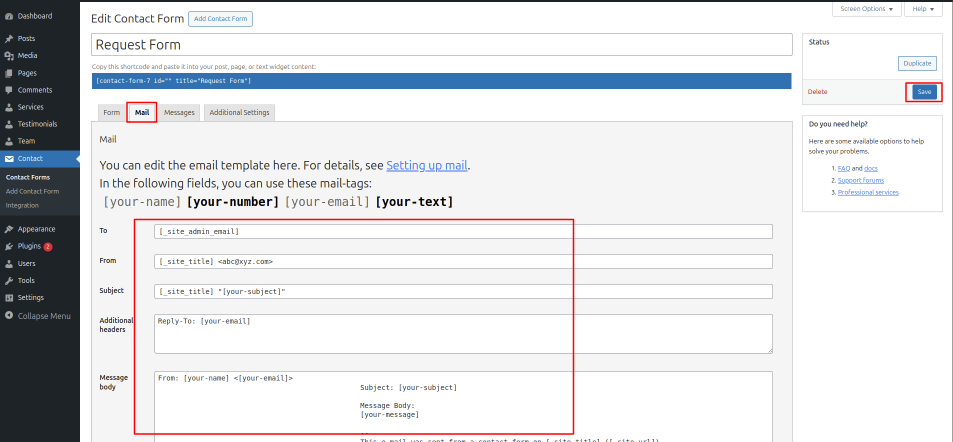 Request Form